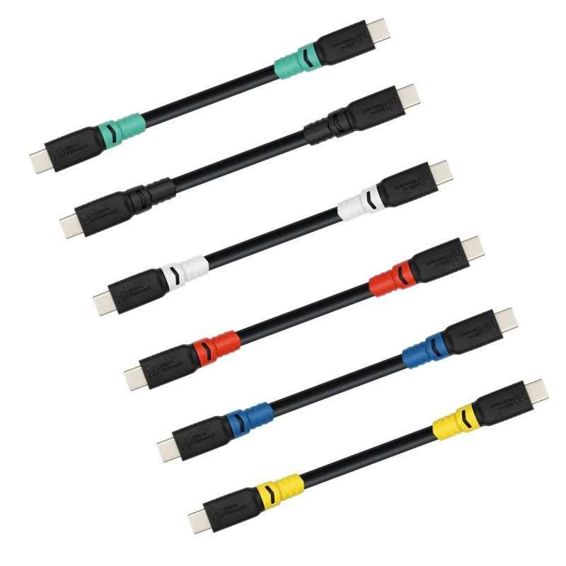 USB-C-kabel MicroConnect ColorFlex 100W USB3.2CC03-LSZH, USB-C naar USB-C, USB 3.2, 100W PD, LSZH-mantel