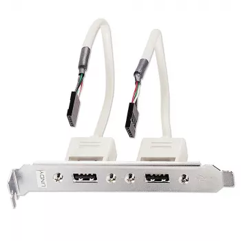 USB-backplate Lindy 2-poorts USB 2.0 pc-backplate