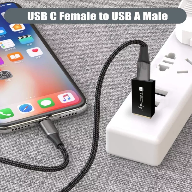 USB-adapter Techly IADAP USB3-AFT USB A naar USB C zwart