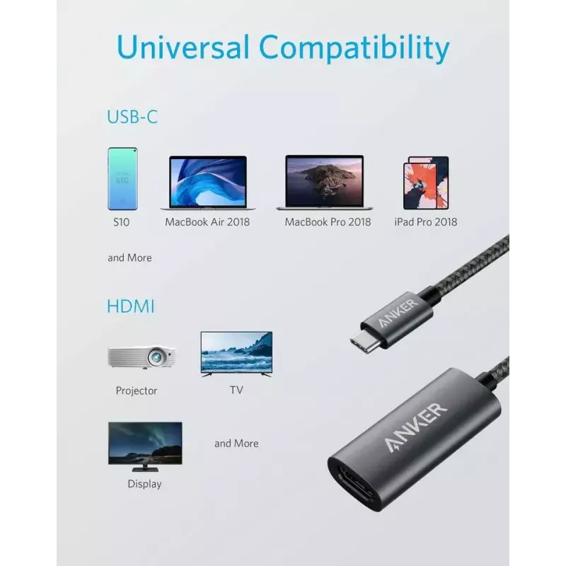 Anker A83120A1 PowerExpand+ videoadapter USB-C (stekker) naar HDMI (bus), zwart