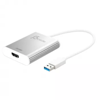 j5create JUA354 USB 3.0 naar 4K HDMI display-adapter zilver