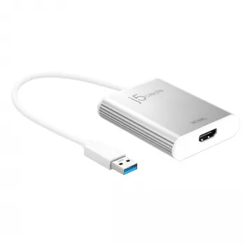 j5create JUA354 USB 3.0 naar 4K HDMI display-adapter zilver