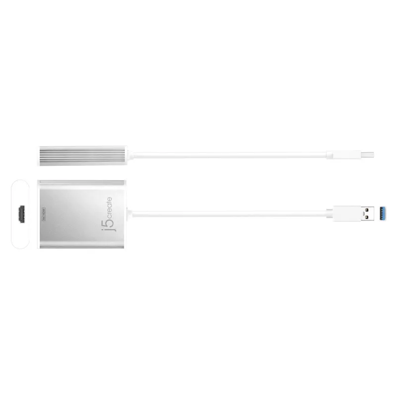 j5create JUA354 USB 3.0 naar 4K HDMI display-adapter zilver