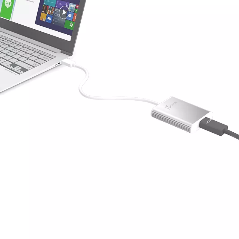 j5create JUA354 USB 3.0 naar 4K HDMI display-adapter zilver