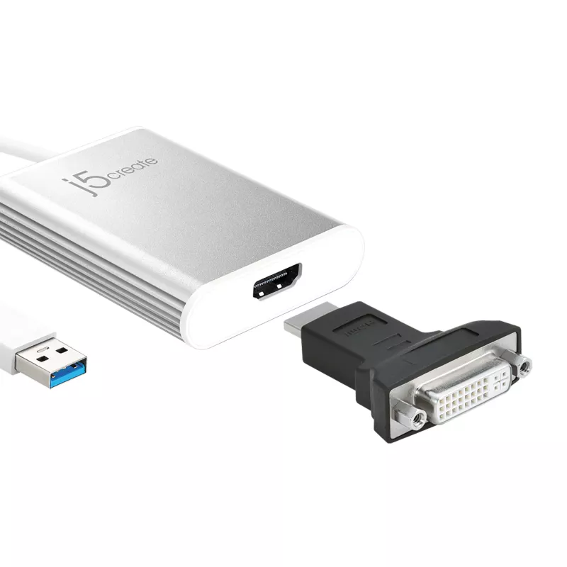 j5create JUA354 USB 3.0 naar 4K HDMI display-adapter zilver