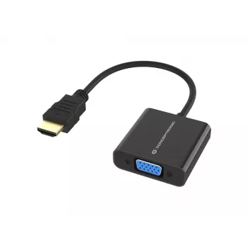 Conceptronic ABBY20B HDMI-naar-VGA-adapter, 0,25 m, HDMI Type A (standaard), VGA (D-Sub), stekker, bus, recht
