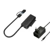 Conceptronic ABBY21B USB 3.0 SATA-adapter met voeding, 2,5 inch/3,5 inch SATA HDD/SSD, 2-in-1 USB-C/A-kabel