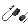 Conceptronic ABBY21B USB 3.0 SATA-adapter met voeding, 2,5 inch/3,5 inch SATA HDD/SSD, 2-in-1 USB-C/A-kabel