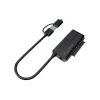 Conceptronic ABBY21B USB 3.0 SATA-adapter met voeding, 2,5 inch/3,5 inch SATA HDD/SSD, 2-in-1 USB-C/A-kabel