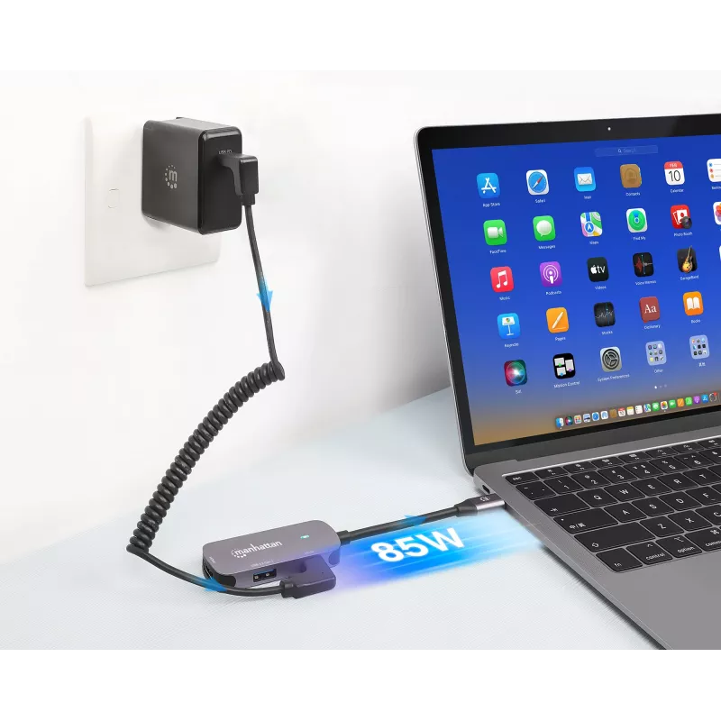 Manhattan USB-C-dock/hub HDMI USB-A USB-C 100W Power Delivery 4K 60Hz