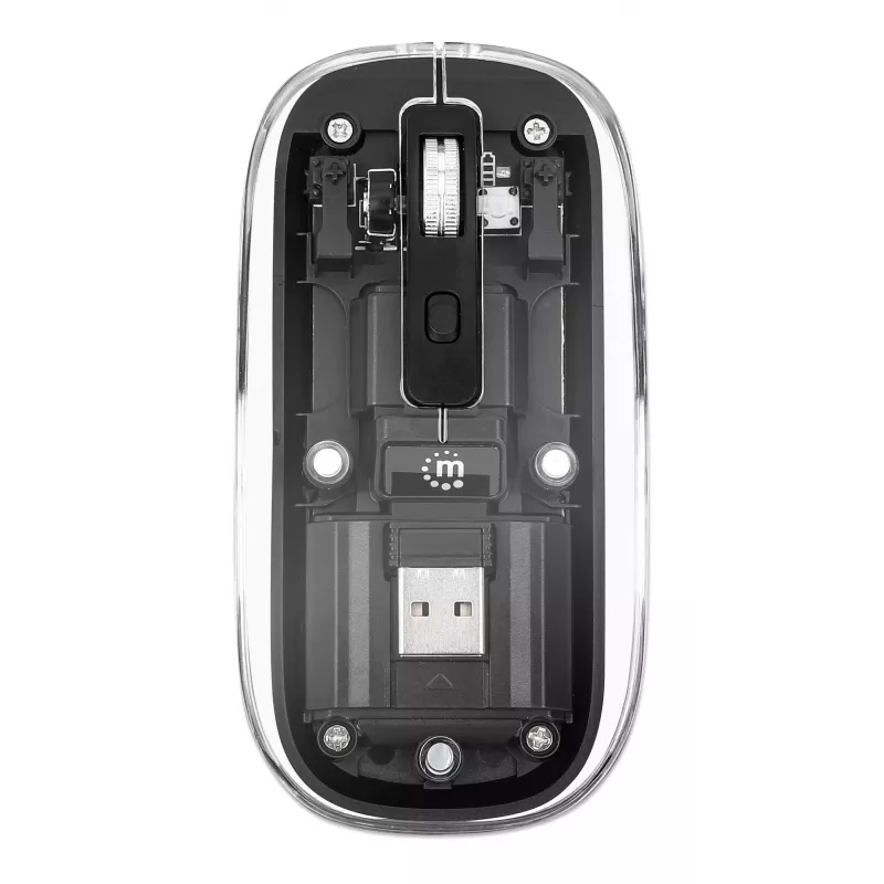 Draadloze muis Manhattan transparant oplaadbaar USB