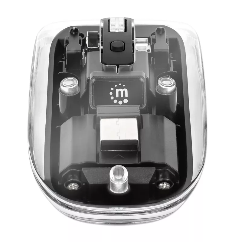 Draadloze muis Manhattan transparant oplaadbaar USB
