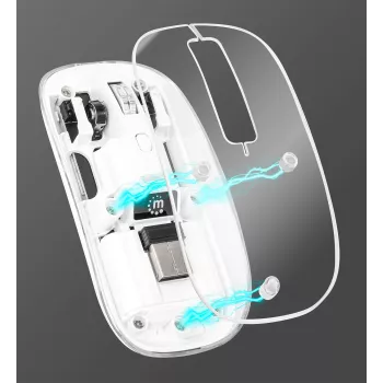 Manhattan transparante oplaadbare draadloze USB-muis
