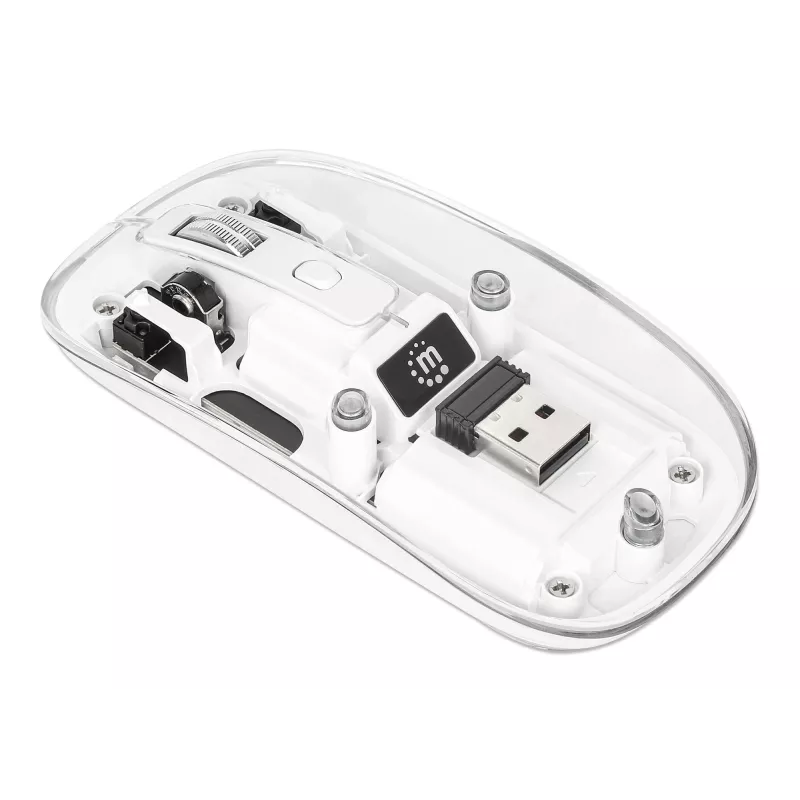 Manhattan transparante oplaadbare draadloze USB-muis