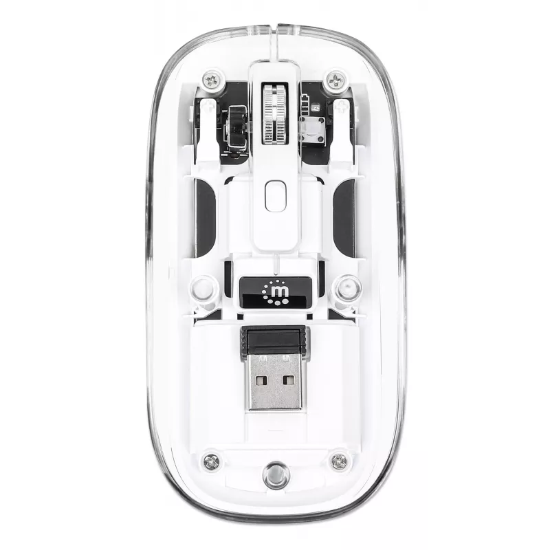 Manhattan transparante oplaadbare draadloze USB-muis