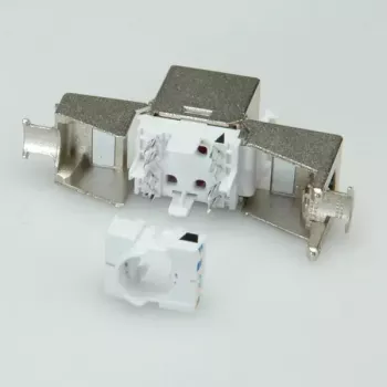 Keystone-bus ROLINE Cat.6a RJ-45 afgeschermd, gereedschapsloos, slank, zilver