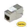 Keystone-bus ROLINE Cat.6a RJ-45 afgeschermd, gereedschapsloos, slank, zilver