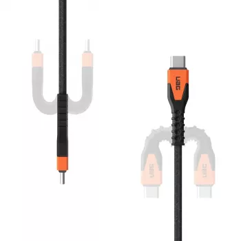 USB-C-naar-USB-C-oplaadkabel Eaton 1,5 m – Kevlar-kern, USB 2.0, zwart/oranje