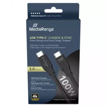 USB-kabel MediaRange MRCS218 3 m USB 3.2 Gen 1 USB C zwart