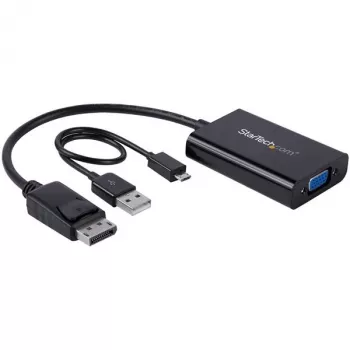 StarTech.com DisplayPort naar VGA-adapter met audio, 0,184 m, 1920 x 1200 pixels, 1080p, zwart, actieve videoconverter, 0 - 70 °C