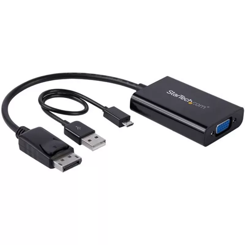 StarTech.com DP2VGAA DisplayPort naar VGA adapter met audio, actief, 1920x1200 (WUXGA), DisplayPort 1.2, zwart