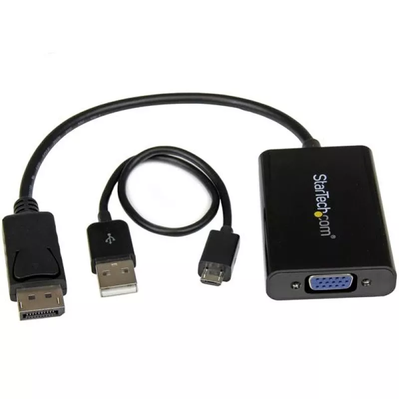 StarTech.com DP2VGAA DisplayPort naar VGA adapter met audio, actief, 1920x1200 (WUXGA), DisplayPort 1.2, zwart