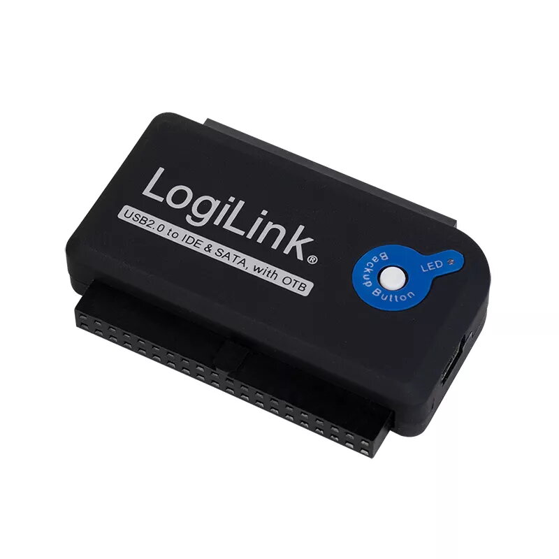 Interfacekaartadapter LOGILINK AU0006C — USB Type-A naar IDE/ATA en SATA, 1,2 m kabel, zwart