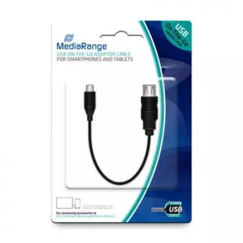 USB-kabel MediaRange MRCS168 0,2m Micro-USB B USB A zwart