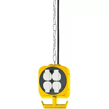 Stekkerdoos Brennenstuhl 1151760 5 m 2 AC-uitgangen Zwart Wit Geel