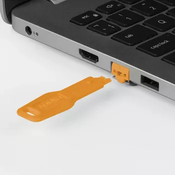Lindy RJ45 Port Lock Key oranje model 47896 — mechanische veiligheidssleutel voor netwerk-poortsloten