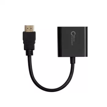 Microconnect HDMVGA1B Videokabel-adapter 0,15 m HDMI Type-A (Standard) VGA (D-Sub) zwart