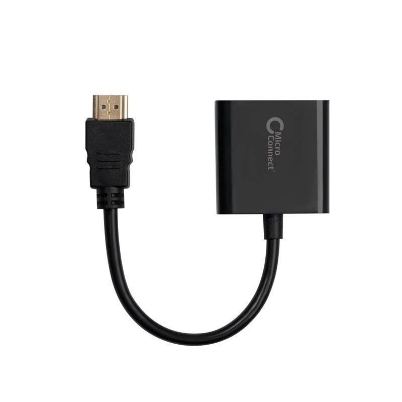 Microconnect HDMVGA1B Videokabel-adapter 0,15 m HDMI Type-A (Standard) VGA (D-Sub) zwart