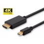 Microconnect MDPHDMI3B-4K Videokabel-adapter 3 m Mini DisplayPort HDMI Type-A (Standard) zwart
