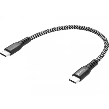 USB-C-kabel Sandberg Survivor 0,2 m 100 W zwart wit