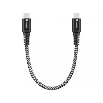 USB-C-kabel Sandberg Survivor 0,2 m 100 W zwart wit