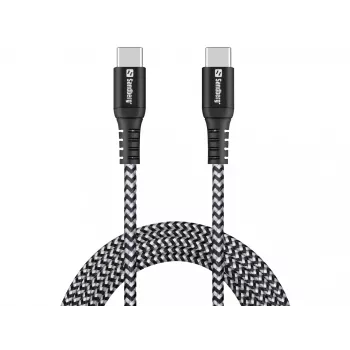 USB-C-kabel Sandberg Survivor 2M 100W zwart wit