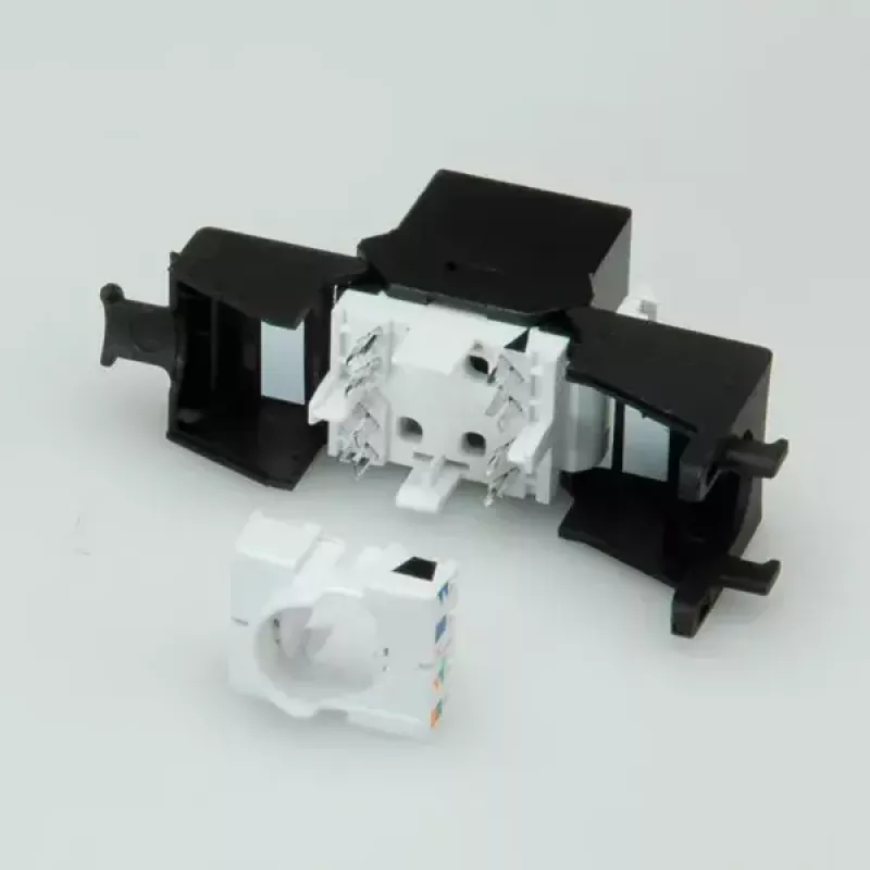 Keystone Jack ROLINE Cat. 6a RJ-45 ongeïsoleerd gereedschapsloos slank zwart