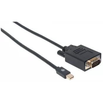 Manhattan Mini DisplayPort 1.2a naar VGA-kabel, 1080@60Hz, actief, 1,8 m, stekker naar stekker, zwart, polyzak