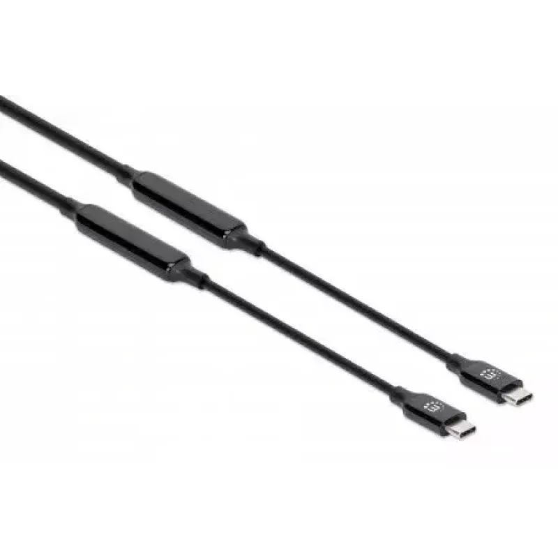 USB-C-kabel Manhattan 5m actief stekker op stekker 10 Gbit/s 3A zwart
