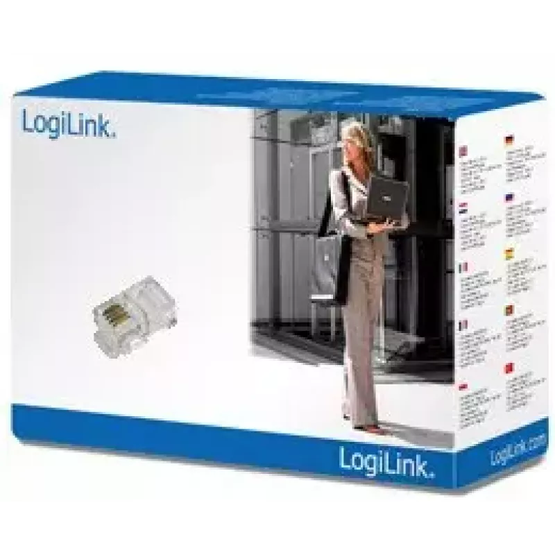 RJ10-stekker LogiLink MP0017 transparant