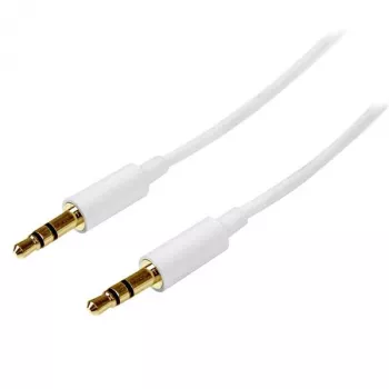 StarTech.com 1m witte slanke 3,5-mm stereo-audiokabel – stekker op stekker