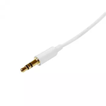 StarTech.com 1m witte slanke 3,5-mm stereo-audiokabel – stekker op stekker