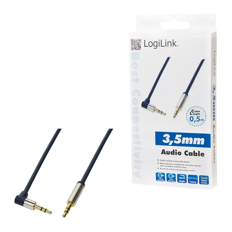 Audiokabel LogiLink 3,5mm - 3,5mm 0,5m blauw