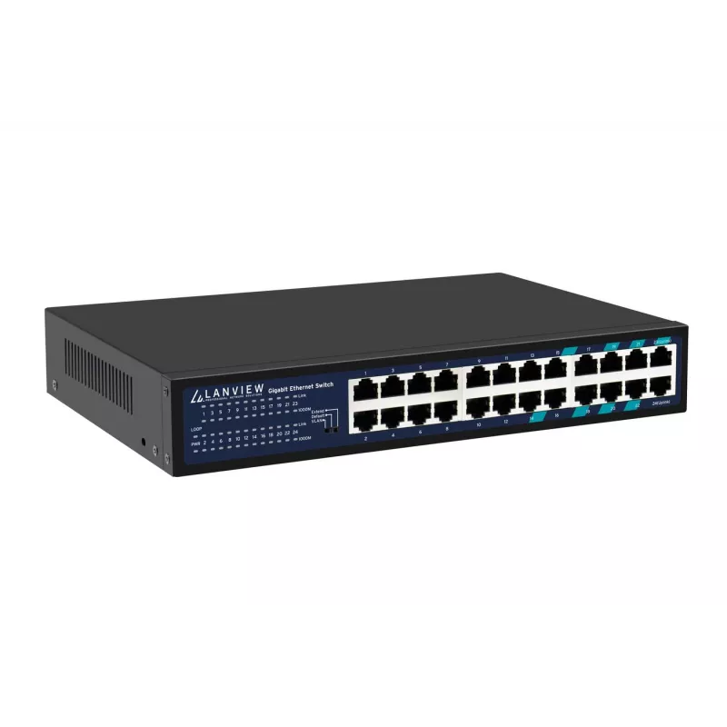 Unmanaged switch Lanview LVN-1U-24PORT-1G — 24-poorts full-gigabit rackmount
