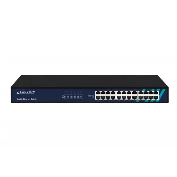 Unmanaged switch Lanview LVN-1UMOUNT-24PORT-1G 24-poorts gigabit ethernet switch, 1U-inbouw
