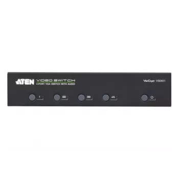 ATEN AT-VS0401, VGA, metaal, zwart, 65 m, 300 MHz, 1920 x 1440 pixels
