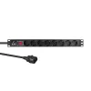 Lanview 19-inch rack stekkerdoos 1U 10A, 8x Schuko (LVR-2MSCH-SCH-C13-8)