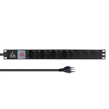 Lanview 19-inch rack stekkerdoos 1U 10A, 8x Zwitserse T13 (LVR-2MCH-SW-CH8)