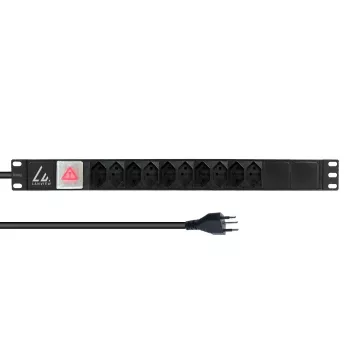 Lanview 19-inch rack stekkerdoos 1U 10A, 10x Zwitserse T13 (LVR-2MCH-SW-CH10)