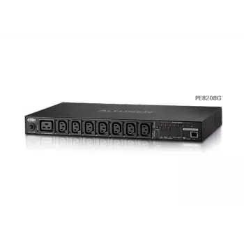 ATEN PE8208G eco PDU, geschakeld & per stopcontact gemeten, 8 stopcontacten (7x C13, 1x C19), 16A, 1U